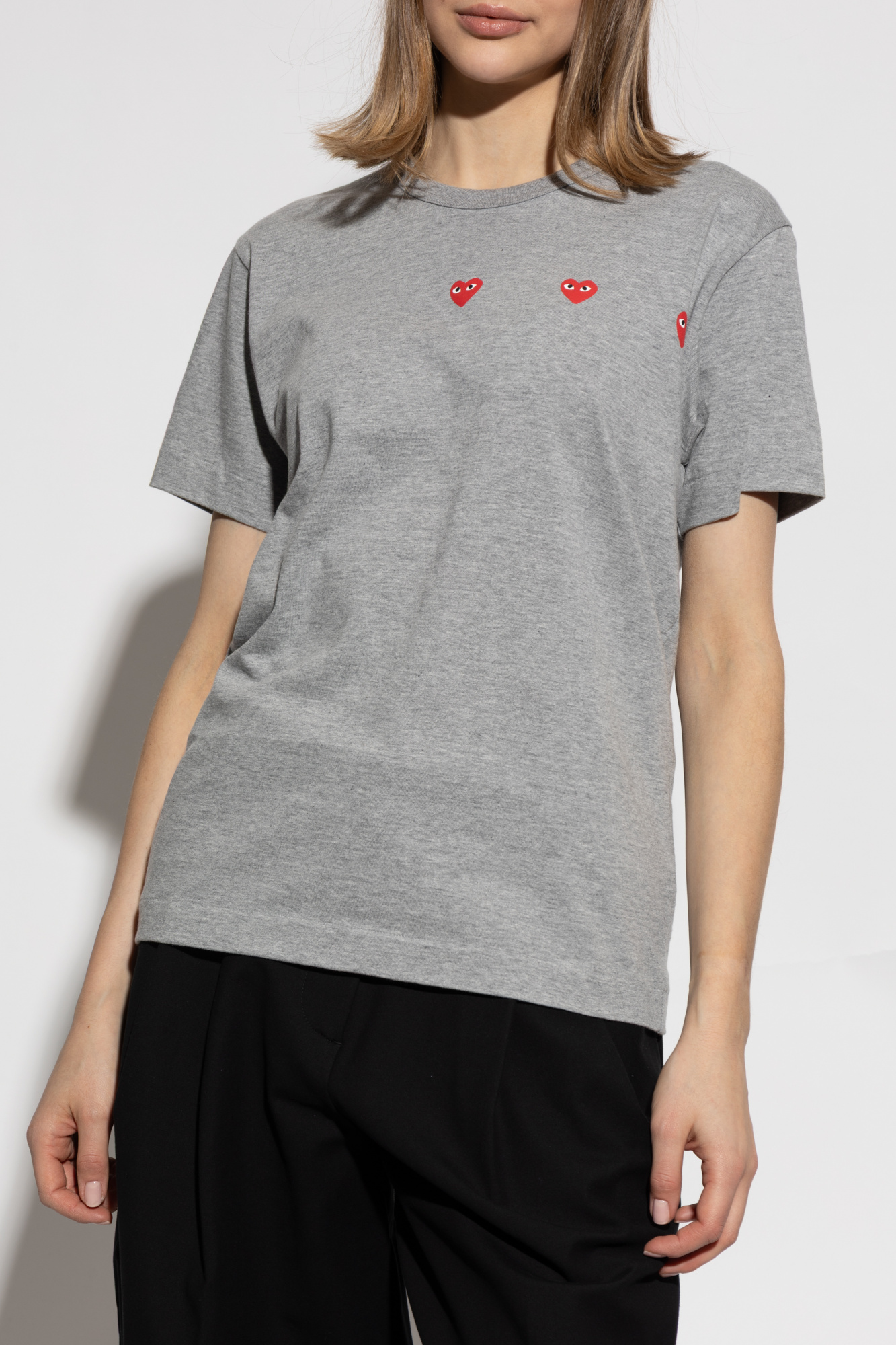 Grey T-shirt with print Comme des Garçons Play - Vitkac WF
